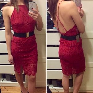 ✨Price Drop✨ Red Lace Cross-back Dress (NWT)